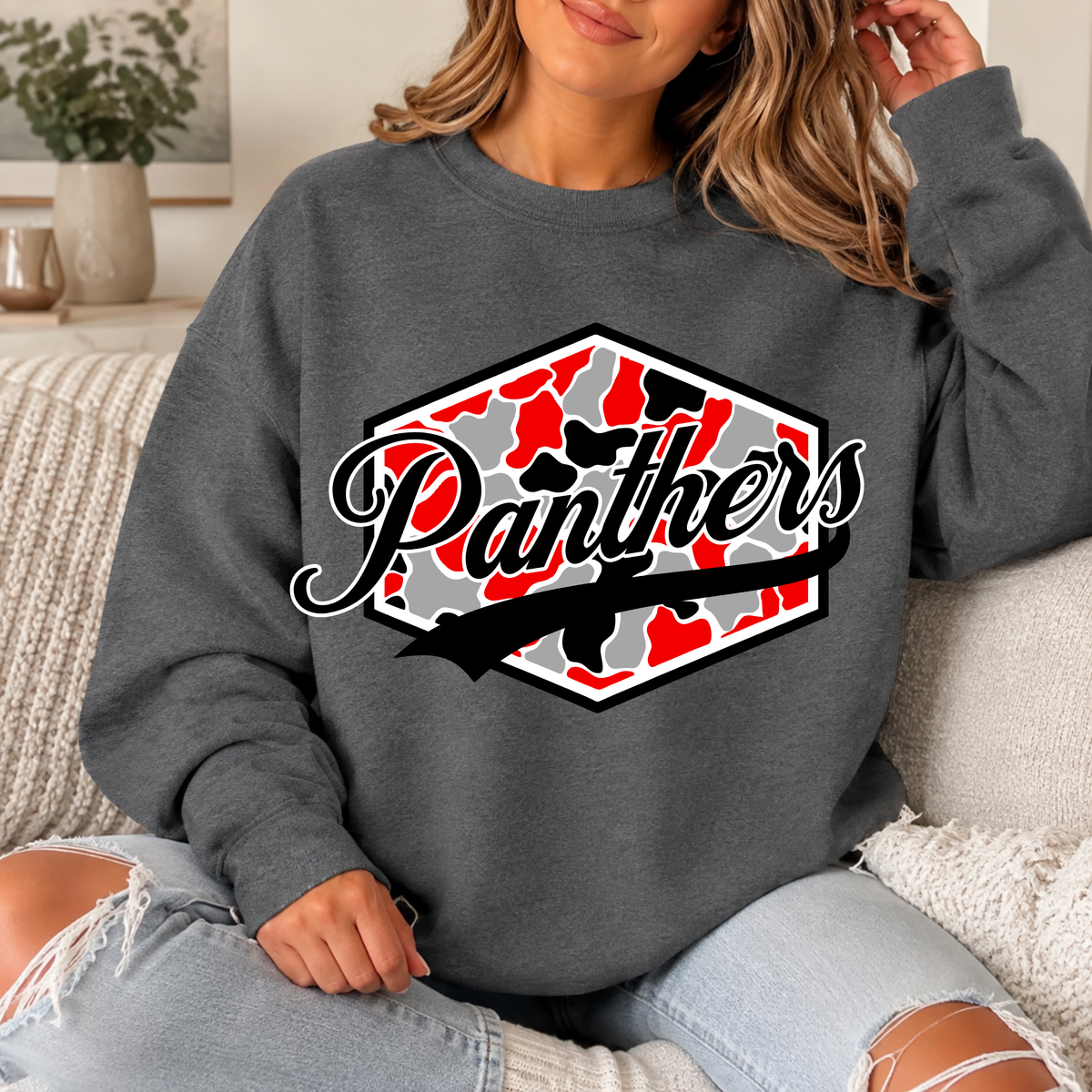 Custom Camo Hexagon Mascot Top — design example 2