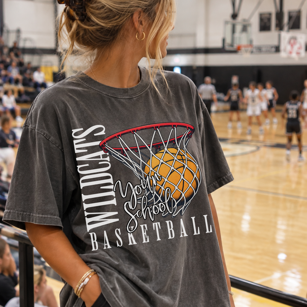 Custom Vertical Basketball Top mockup showing the pictured apparel design.