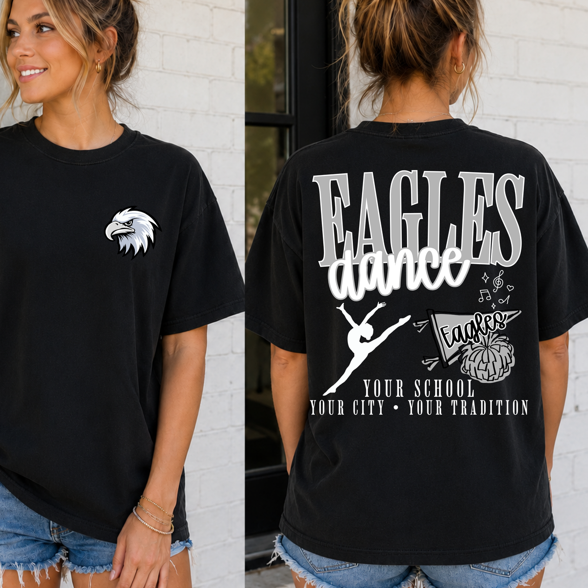 Custom Dance School Spirit Mascot Top — design example 1