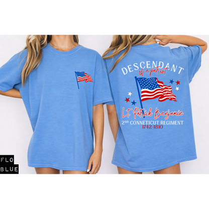 Custom Descendant Of A Patriot Top — design example 1
