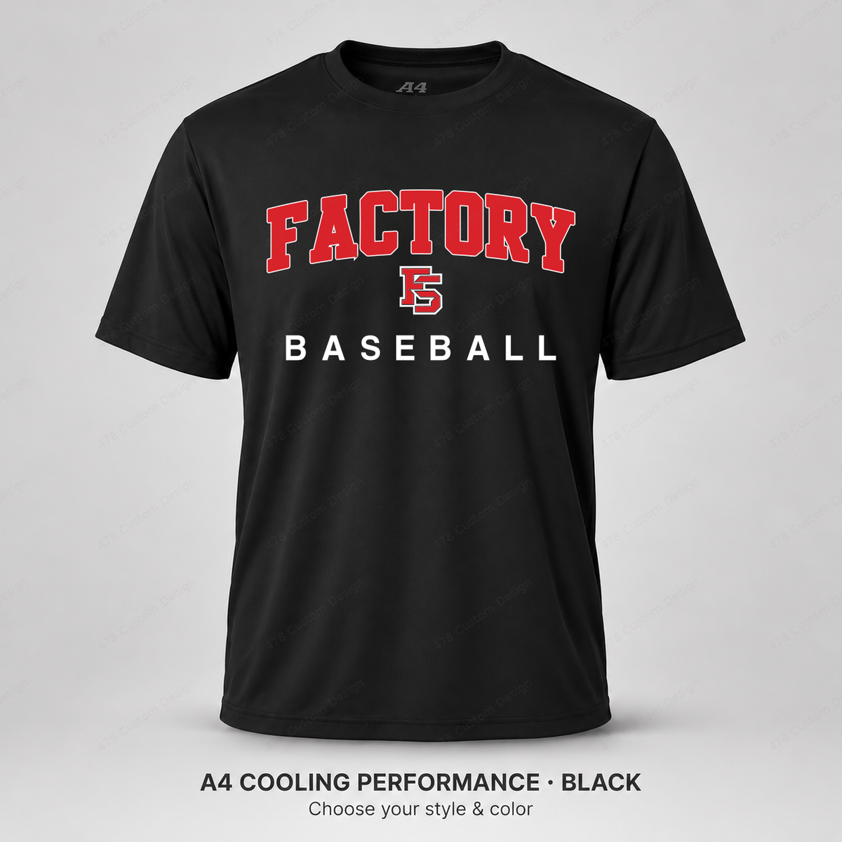 Factory Baseball 02A Collegiate Arch — A4 Black