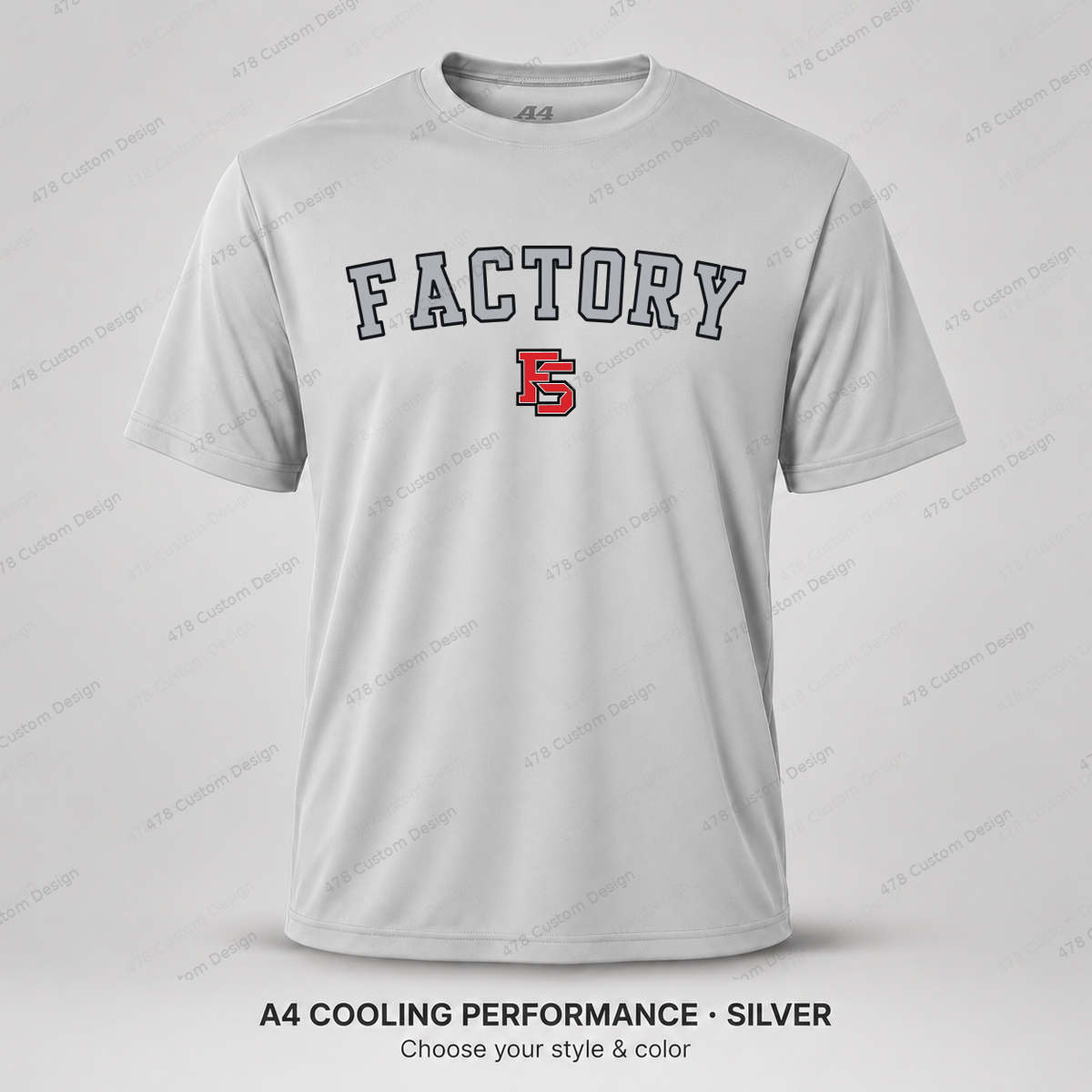 Factory Baseball 05 — Silver — corrected artwork and visible 478 Custom Design watermark
