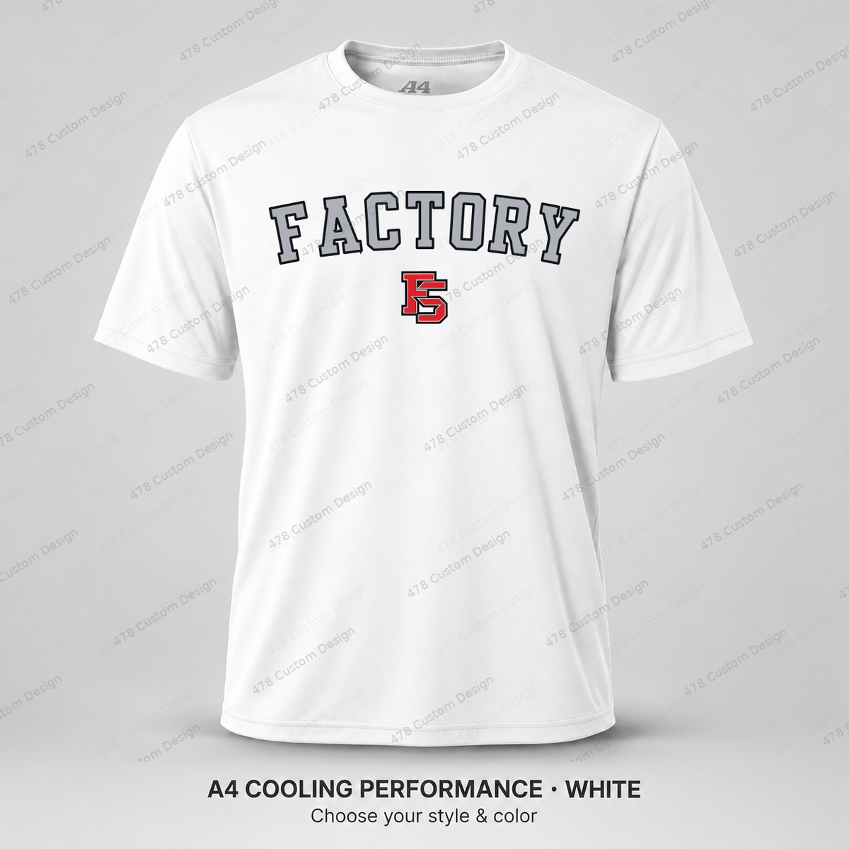 Factory Baseball 05 — White — corrected artwork and visible 478 Custom Design watermark