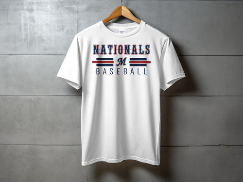 Macon Nationals Baseball — Baseball Stripe Logo