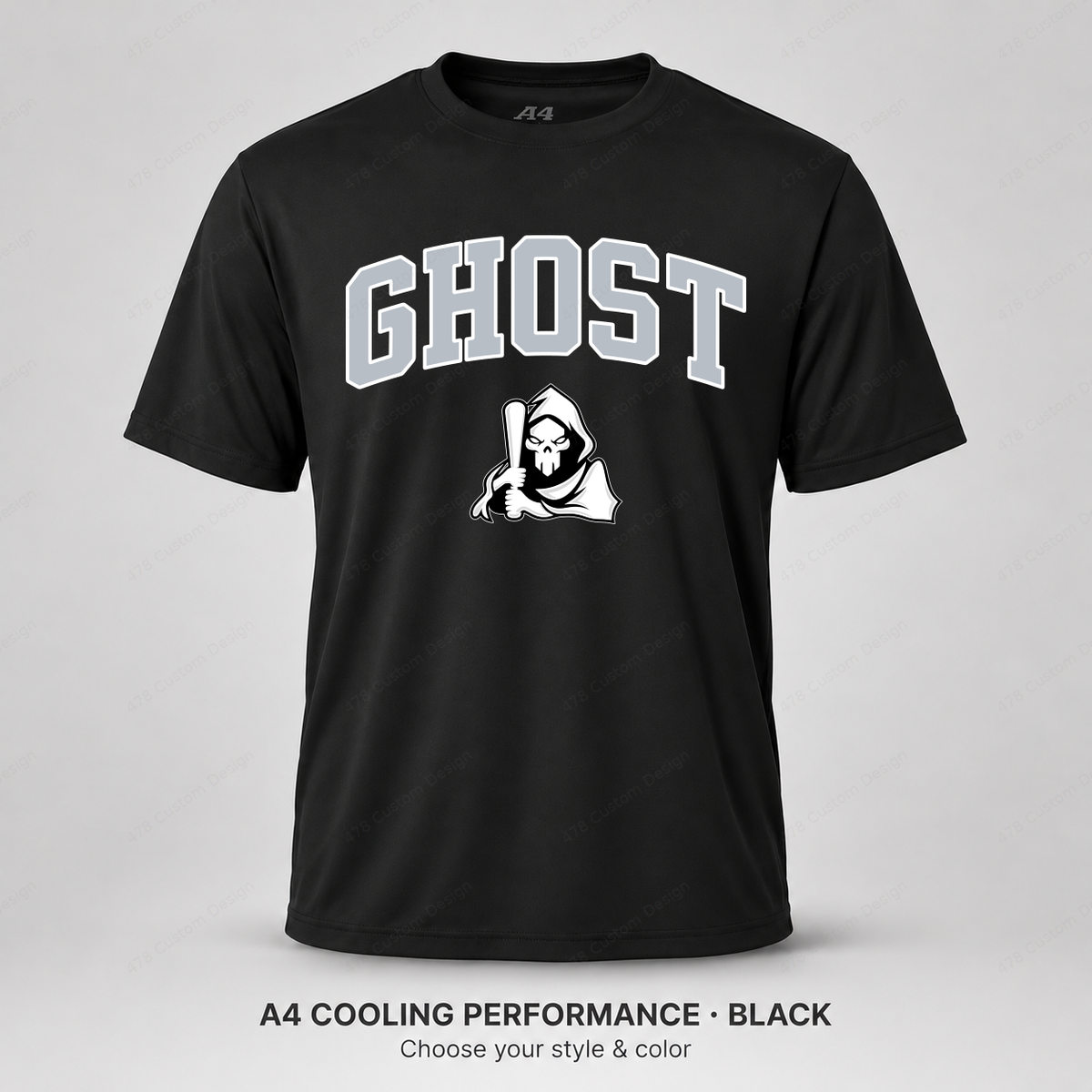 Ghost Collegiate Arch — raised logo — Black