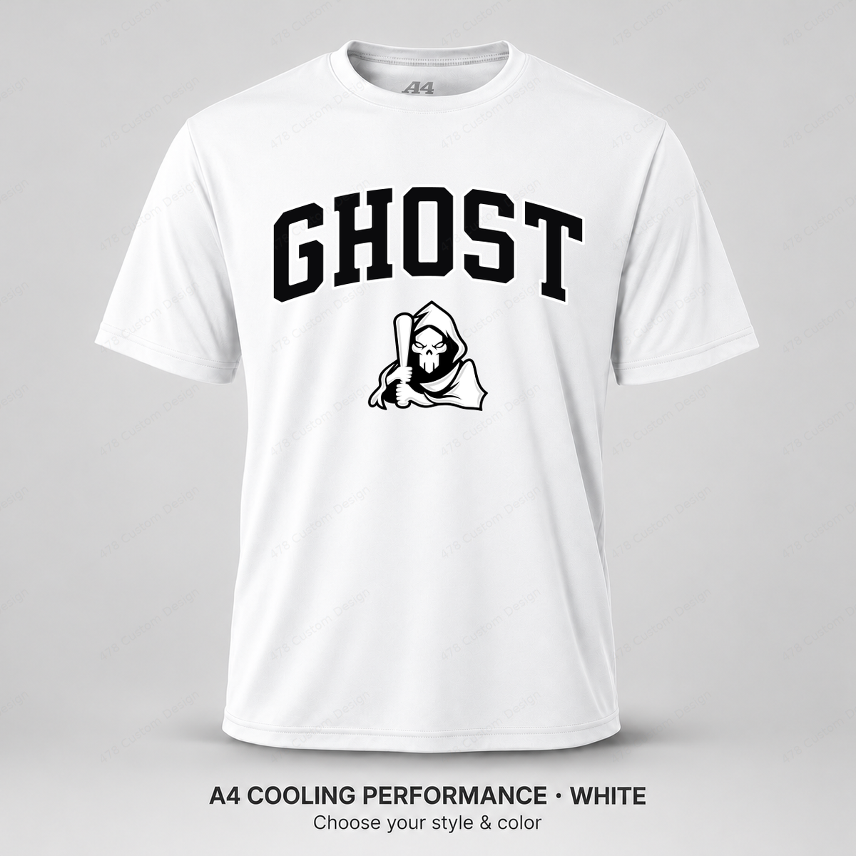Ghost Collegiate Arch — raised logo — White