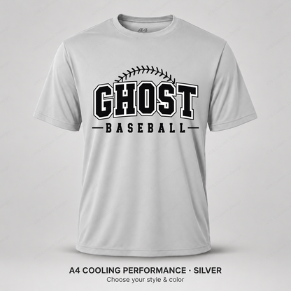 Ghost Baseball Arched Baseball Stitching — Silver