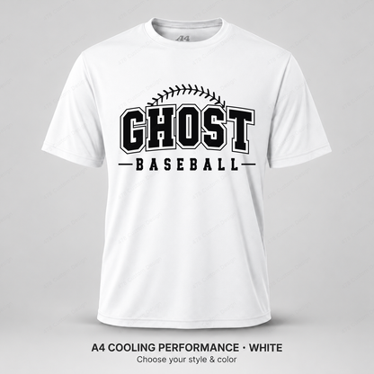 Ghost Baseball Arched Baseball Stitching — White