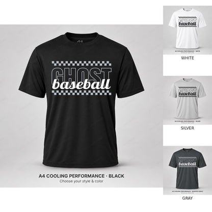 Ghost Baseball Checker & Script — full shirt with all four color previews