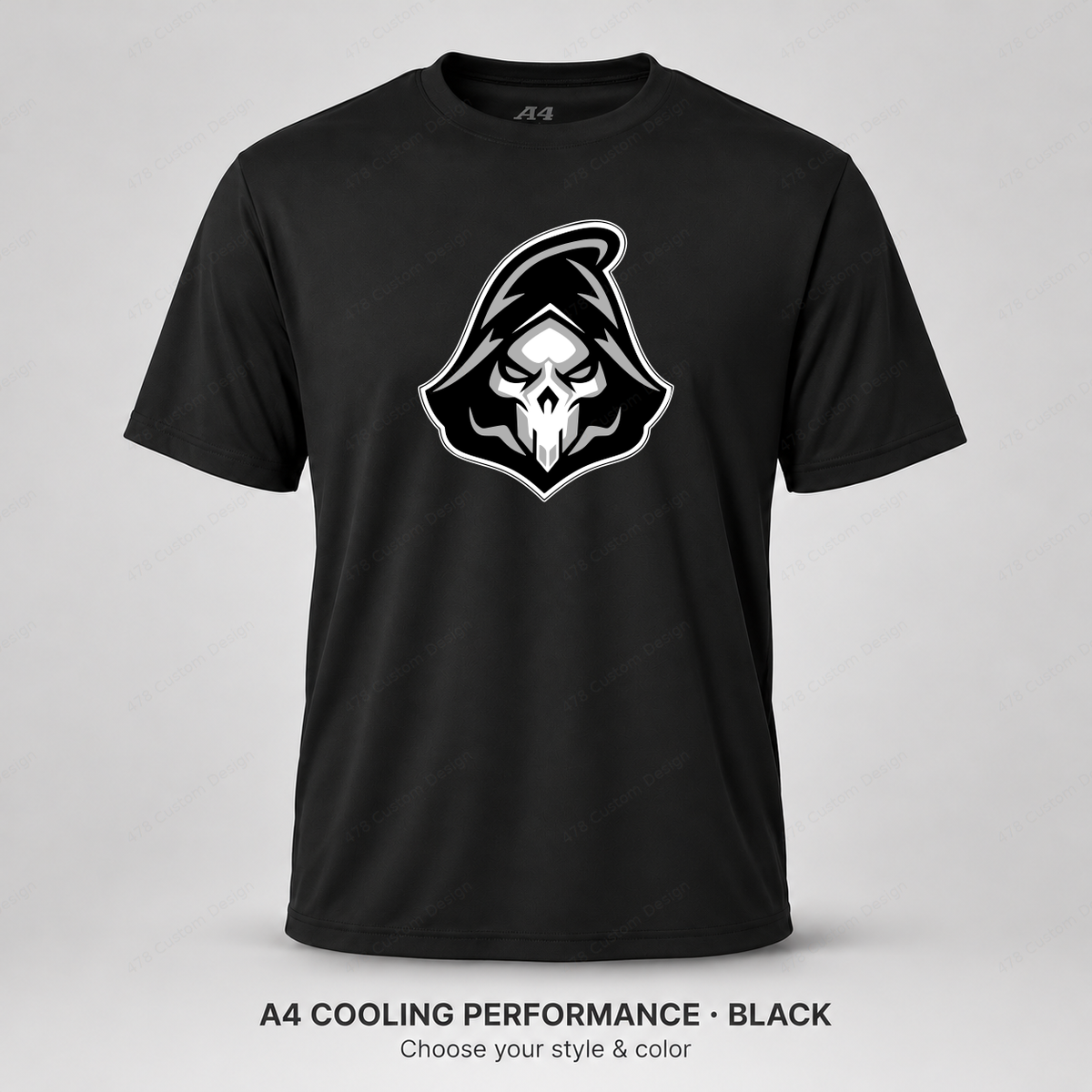 Ghost Baseball Head Logo — Black — shirt logo reduced 8%