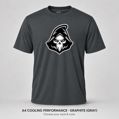 Ghost Baseball Head Logo — Gray — shirt logo reduced 8%