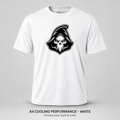 Ghost Baseball Head Logo — White — shirt logo reduced 8%