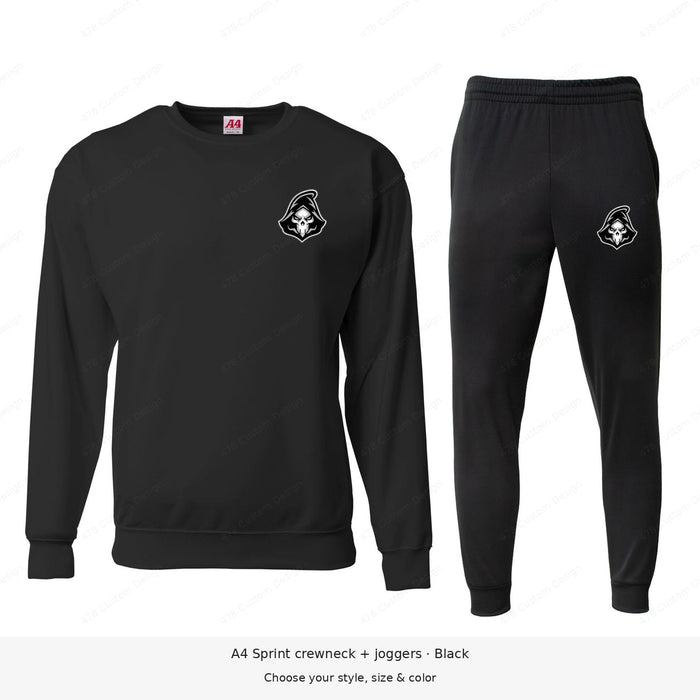Ghost Baseball — Head Logo — A4 Sprint Matching Set — example 1; pant logo at lower outer left thigh