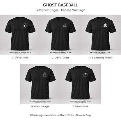 Ghost Baseball — Left Chest Logo — Choose Your Logo — five logo choices