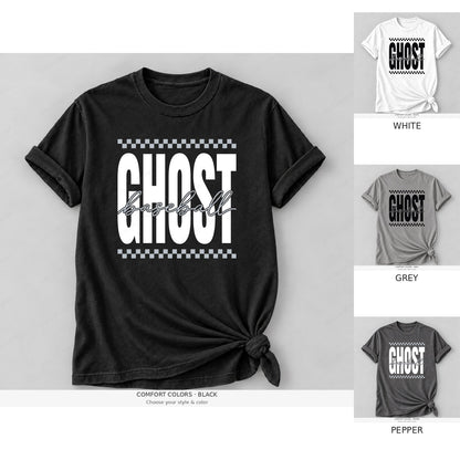 Ghost Baseball — Original Checker & Fine Script — Comfort Colors girly mockup — Cover