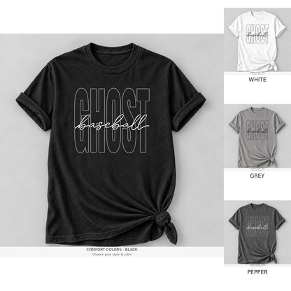 Ghost Baseball — Original Tall Outline & Fine Script — Comfort Colors girly mockup — Cover