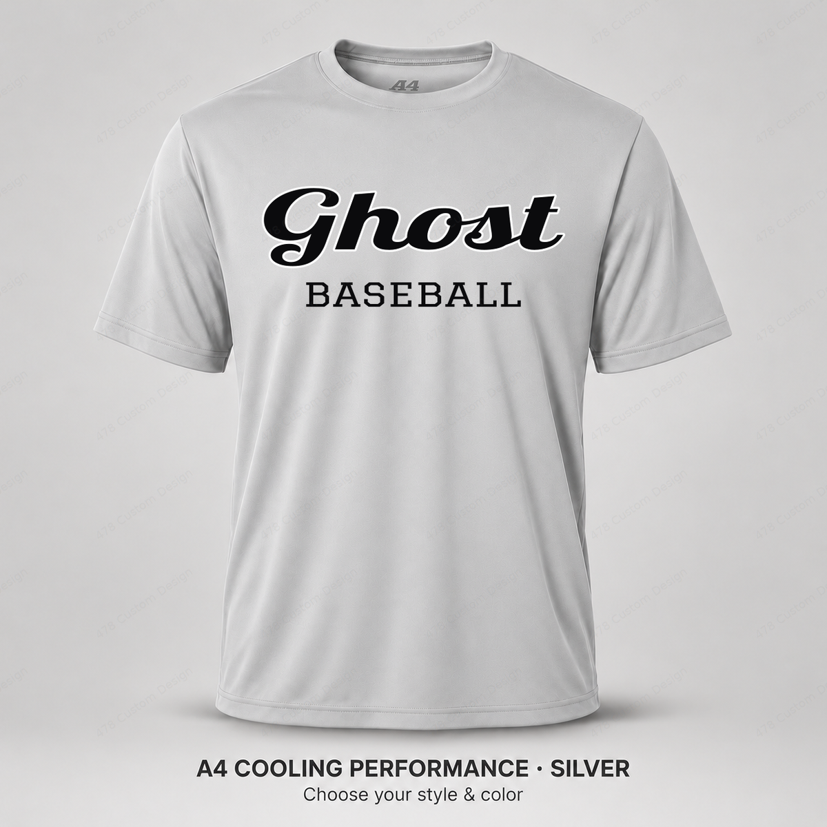 Ghost Baseball Retro Script — Silver