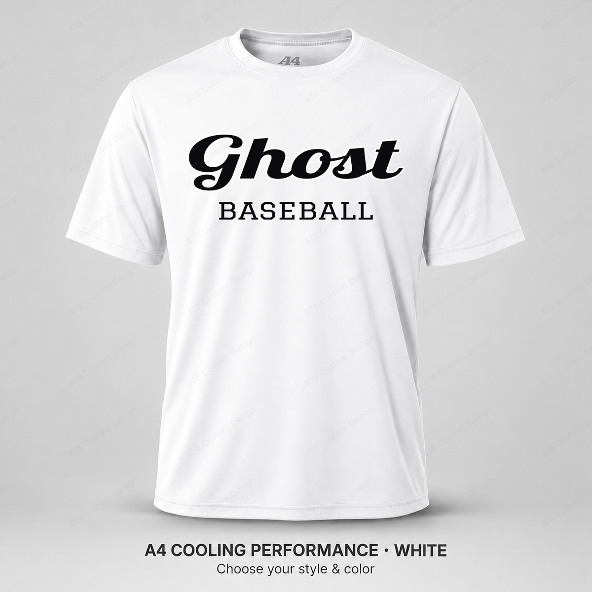 Ghost Baseball Retro Script — White
