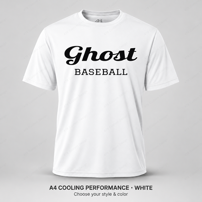 Ghost Baseball Retro Script — White