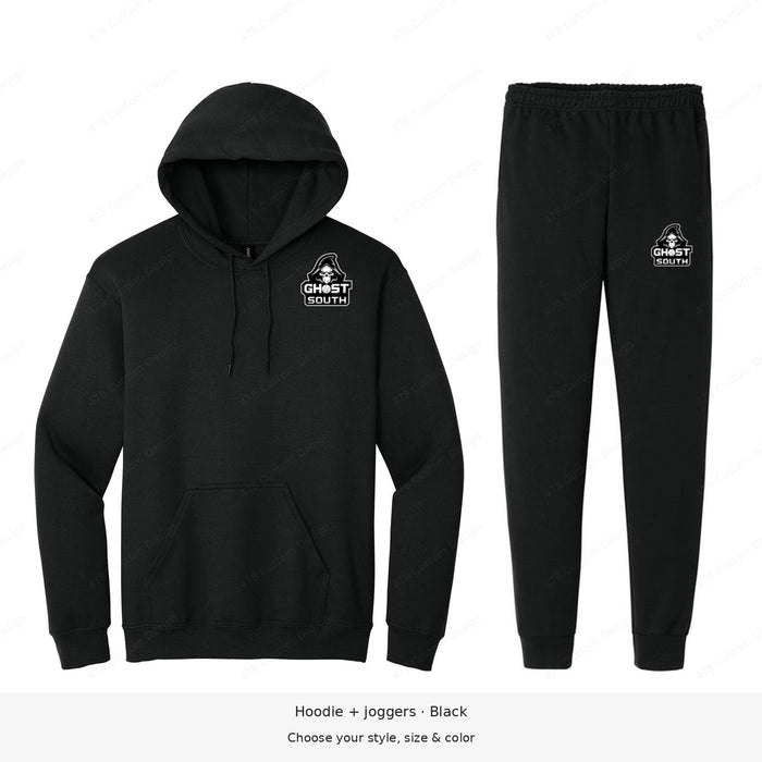 Ghost Baseball — Ghost South — Gildan Fleece Matching Set — example 1; corrected left-chest placement