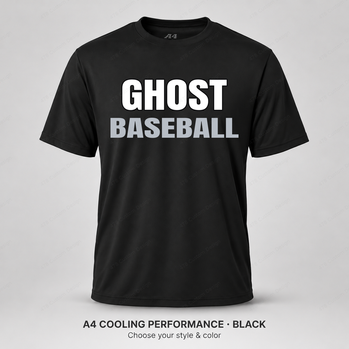 Ghost Baseball Stacked Athletic — Black