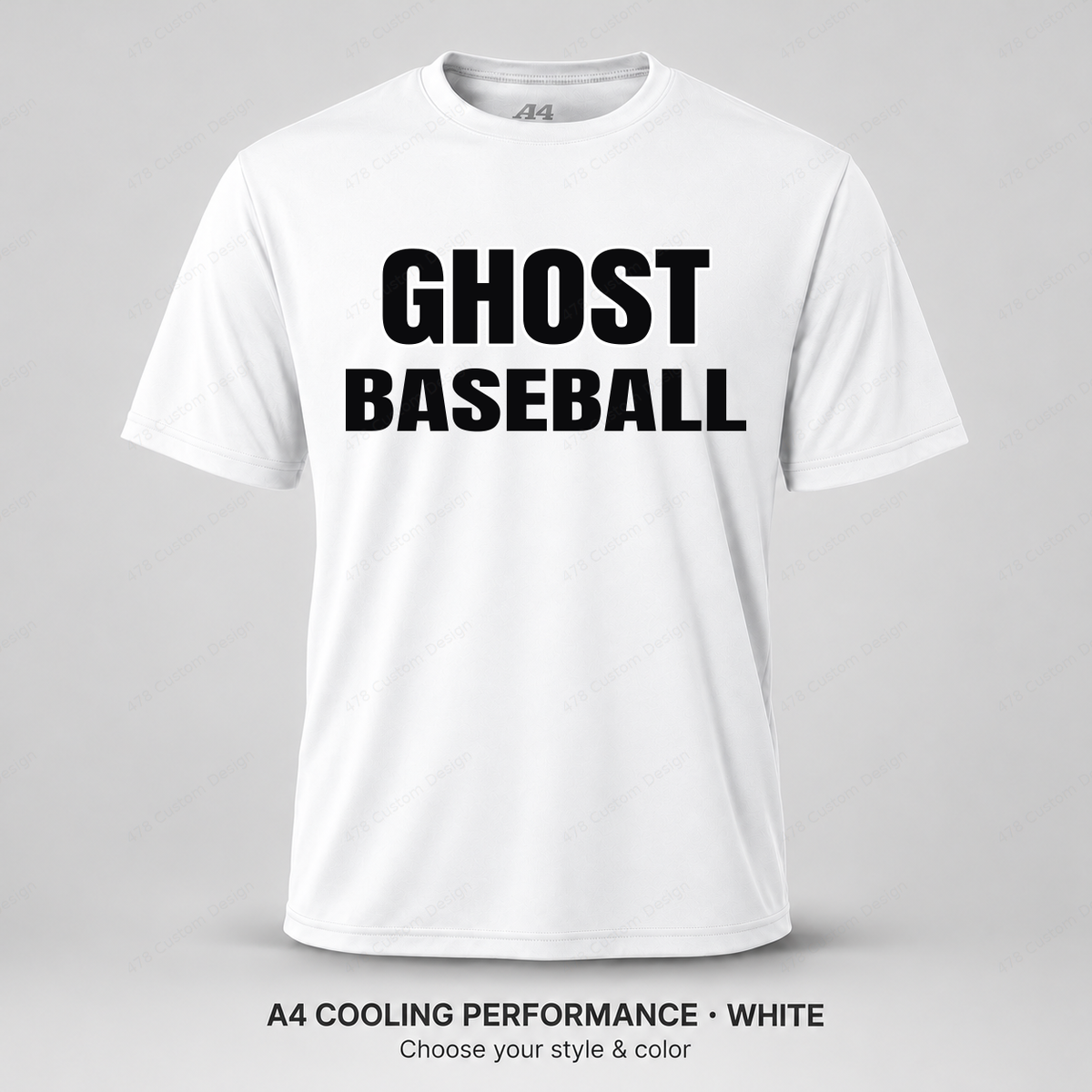 Ghost Baseball Stacked Athletic — White