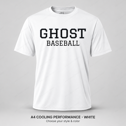 Ghost Baseball Varsity Lettering — White — corrected contrasting outlines