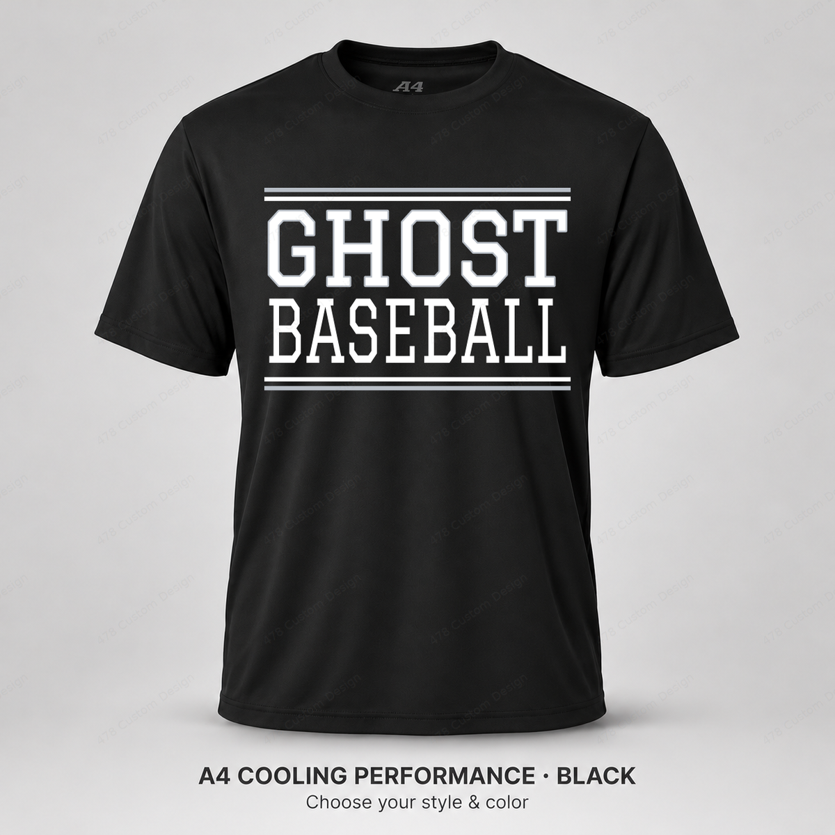 Ghost Baseball Varsity Stripes — Black