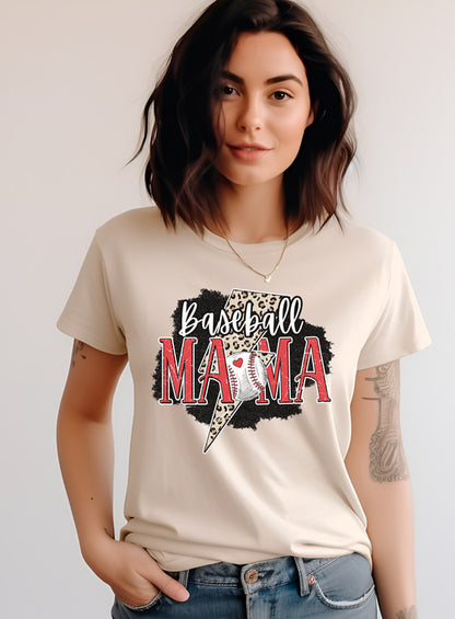 Baseball Leopard Lightning Bolt Short & Long Sleeve T-Shirt