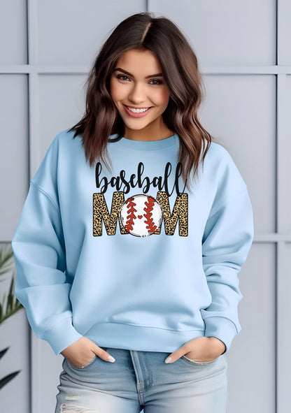 Baseball Mom Leopard Crewneck & Hoodie