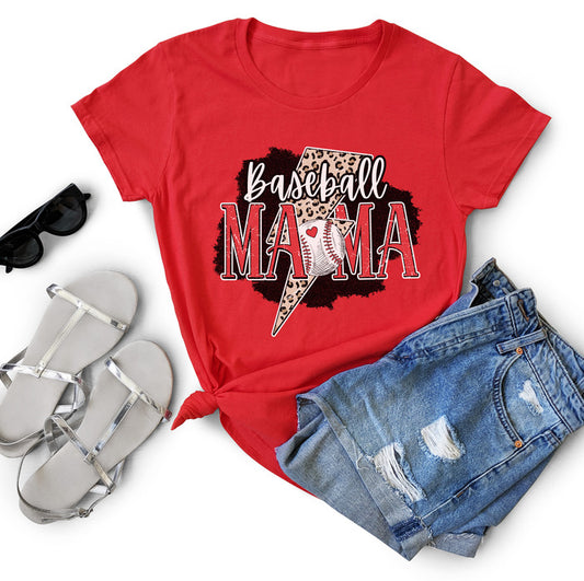 Baseball Leopard Lightning Bolt Short & Long Sleeve T-Shirt