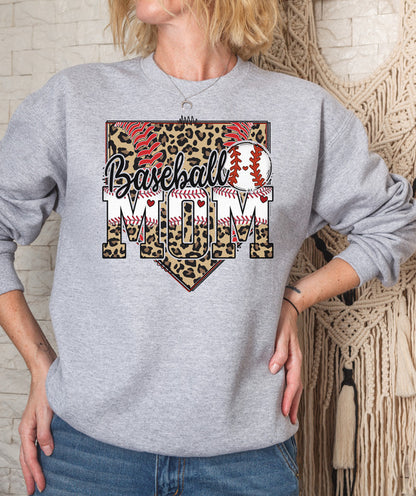 Baseball Leopard Homeplate Crewneck & Hoodies