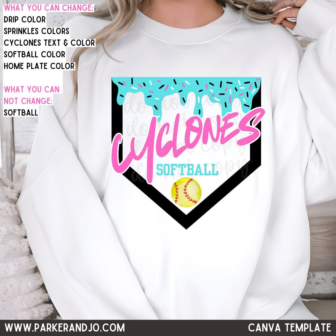 Custom Softball Drip With Black Diamond Top mockup showing the pictured apparel design.