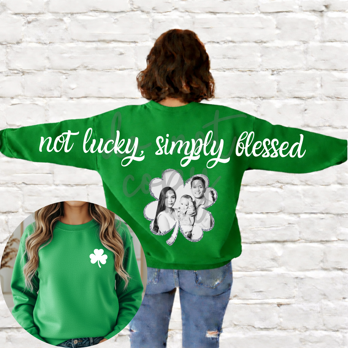Custom Not Lucky, Simply Blessed Top — design example 1