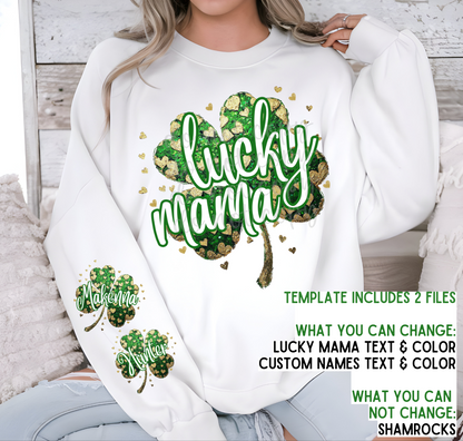 Custom Lucky Mama With  Names Top — design example 1