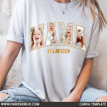 Custom Mama Est.  Date Photo Top — design example 1