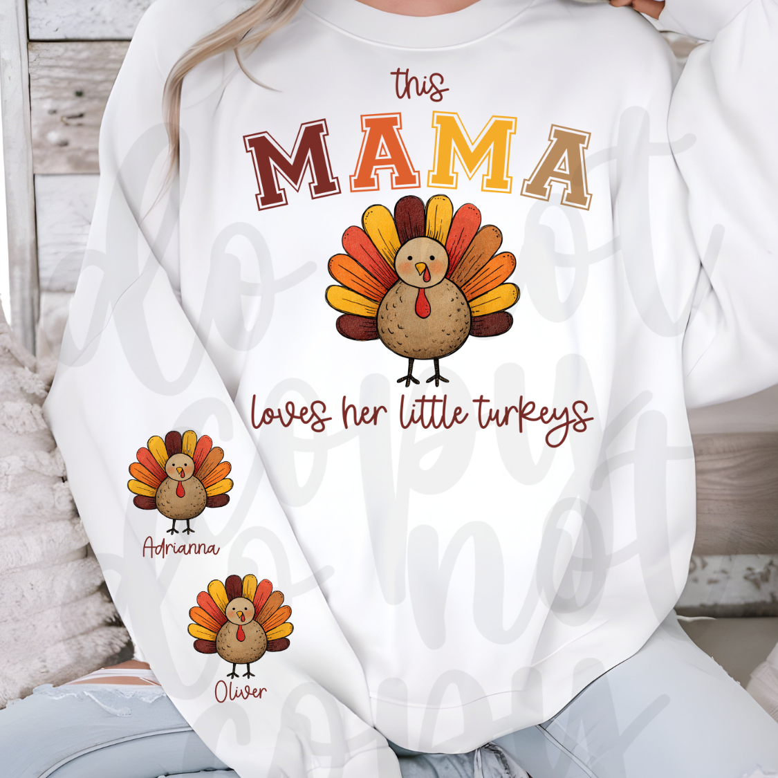 Custom This ____ Loves Her Little Turkeys Top — design example 1