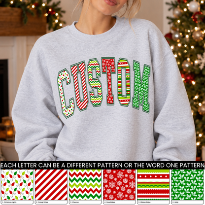Custom Traditional Christmas Collection Varsity Arch Top — design example 1