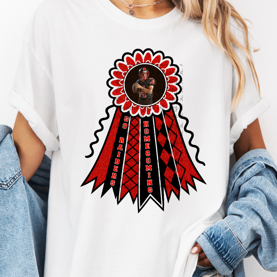 Custom Homecoming Mum Photo Top — design example 1