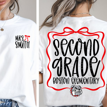 Custom Bow  Grade School Top — design example 1