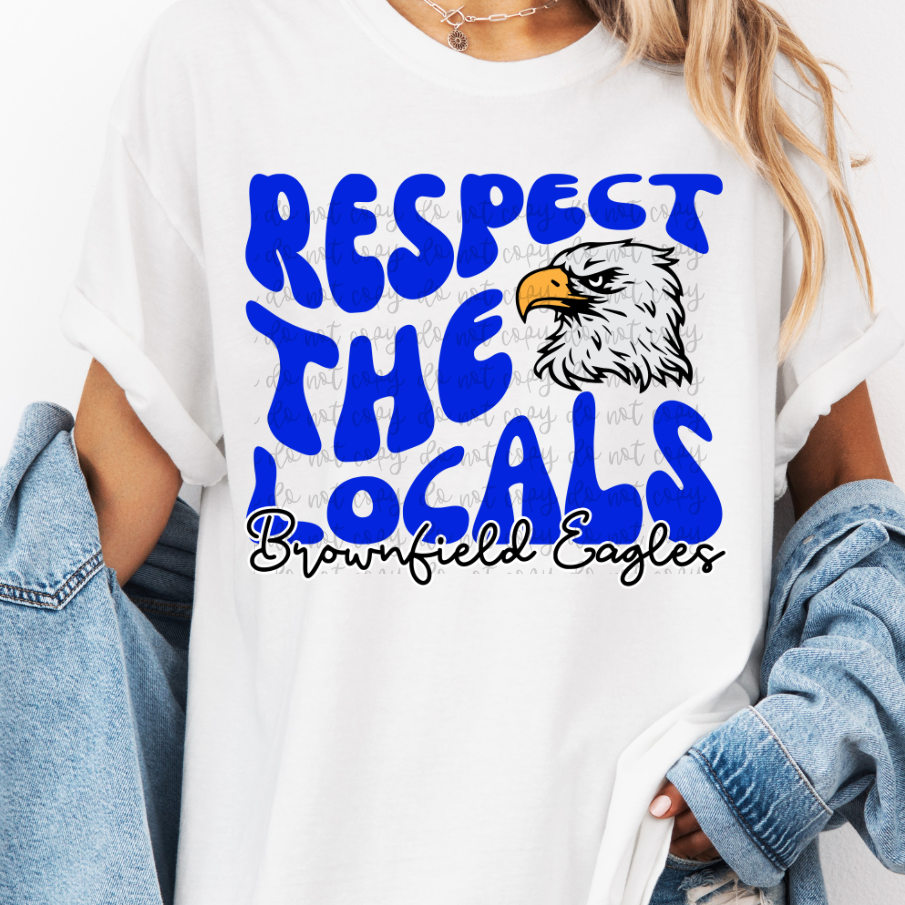 Custom Respect The Locals Mascot Top — design example 1