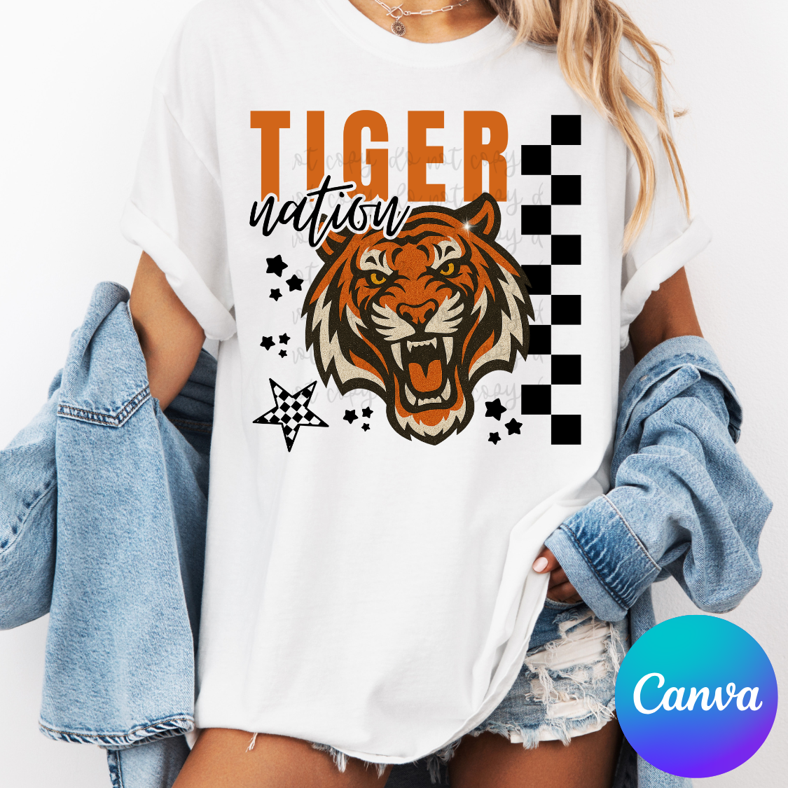 Custom Mascot Nation Checkered Top — design example 1