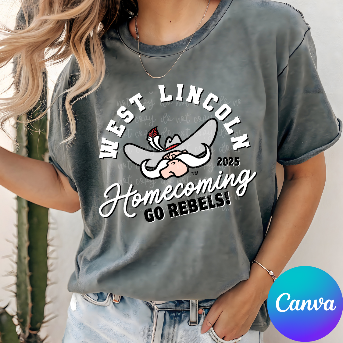Custom Homecoming 2025 Go Mascot Top — design example 1