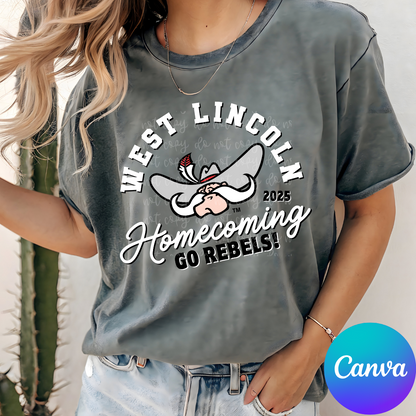 Custom Homecoming 2025 Go Mascot Top — design example 1