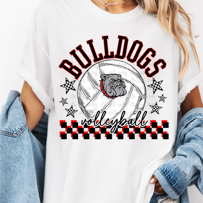 Custom Mascot Volleyball Checkered Top — design example 1