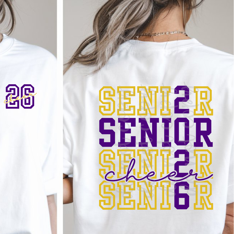 Custom Senior Cheer Stacked Top — design example 1