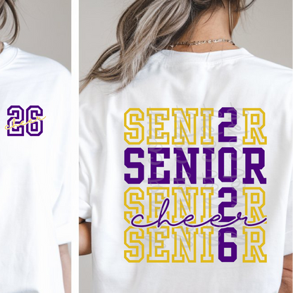 Custom Senior Cheer Stacked Top — design example 1