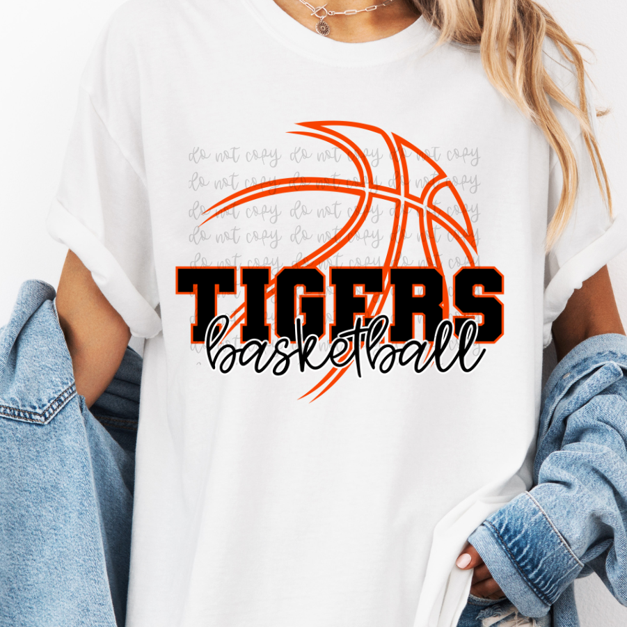 Custom Basketball Mascot Outline Top — design example 1