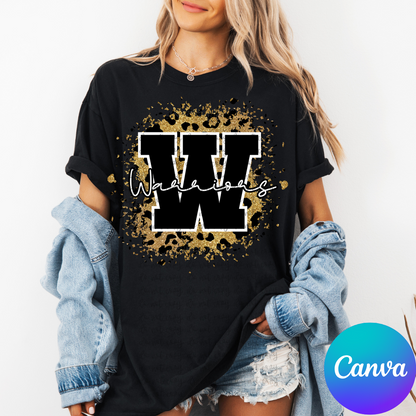 Custom Animal Print Glitter Initial Top — design example 1