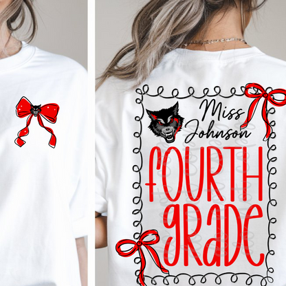 Custom Bow Frame Teacher Top — design example 1